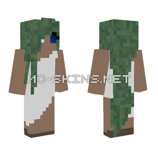Demi The Zombie Girl Minecraft skin, front and back