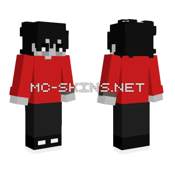 Demised With Red Sweater Minecraft skin, front and back