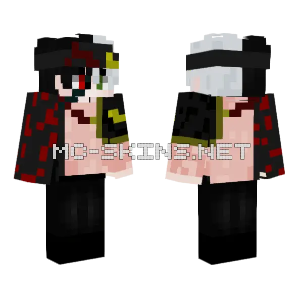 Demon Asta Black Clover Minecraft skin, front and back