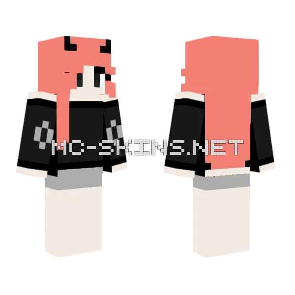 Demon Girl Minecraft skin, front and back