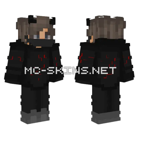 Demon Hoodie Minecraft skin, front and back