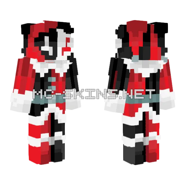 Demon Jester Minecraft skin, front and back