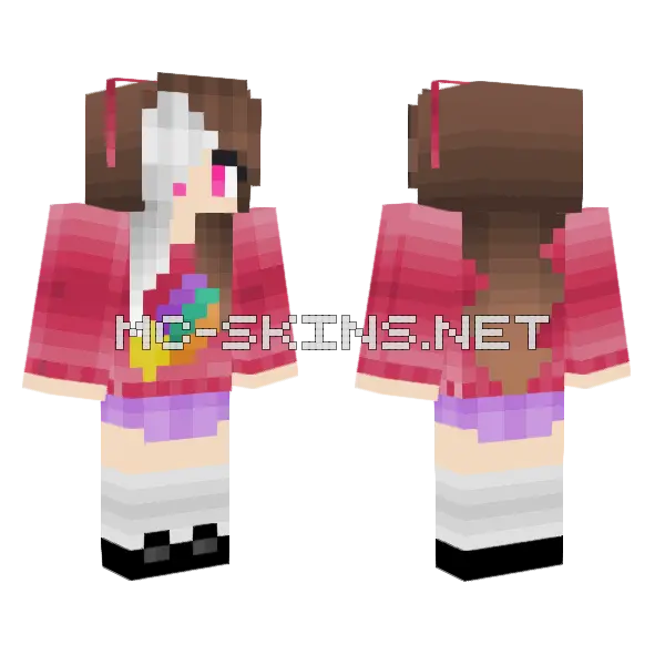 Demon Mabeline Minecraft skin, front and back