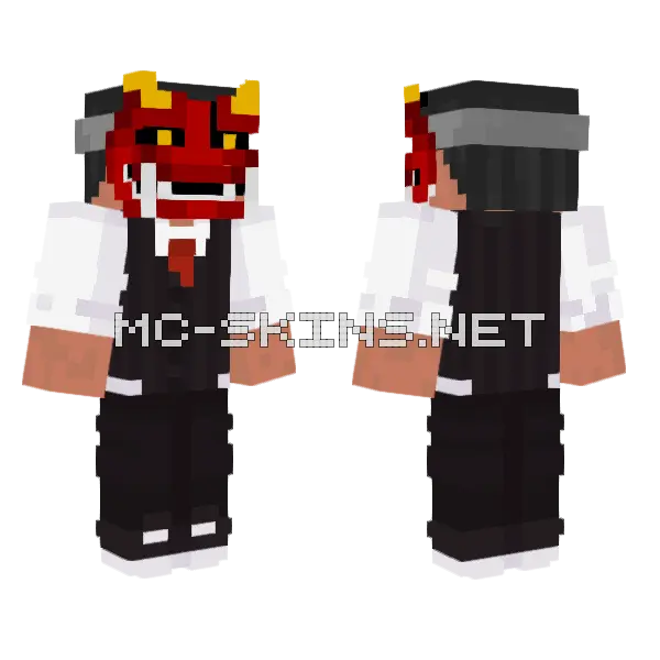 Demon Mask Suit Minecraft skin, front and back
