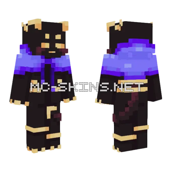 Demon Purple And Gold Thing Minecraft skin, front and back