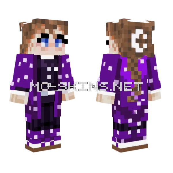 Demon Slayer Dark Minecraft skin, front and back