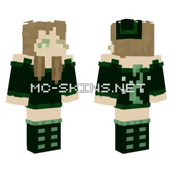 Demon Witch Girl Minecraft skin, front and back