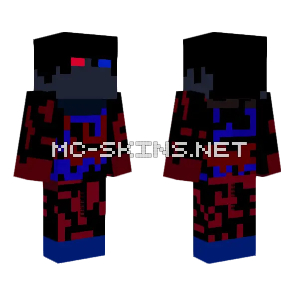 Demonic Assassin Minecraft skin, front and back