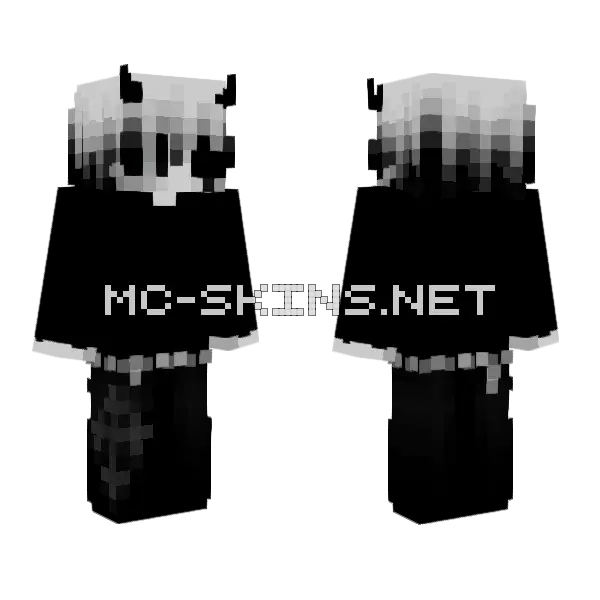 Demonic Black Skin Minecraft skin, front and back
