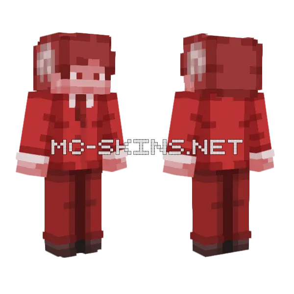 Demonic Red Suit Minecraft skin, front and back