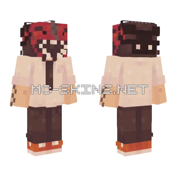Denji Chainsaw Man Minecraft skin, front and back