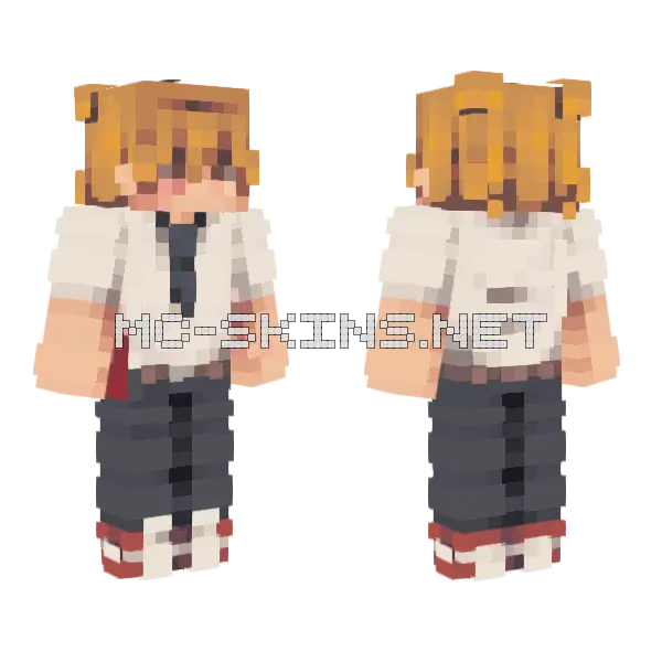 Denji Clean Minecraft skin, front and back