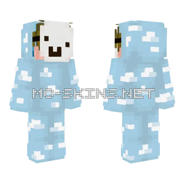 Derp Cloud Onesie Mask Minecraft skin, front and back