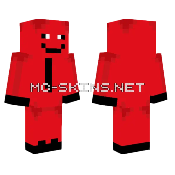 Derpy All Red Minecraft skin, front and back