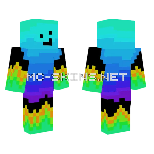 Derpy Blue Blob Minecraft skin, front and back