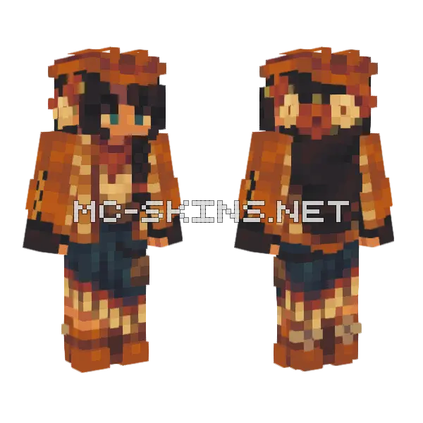 Desert Rose Minecraft skin, front and back