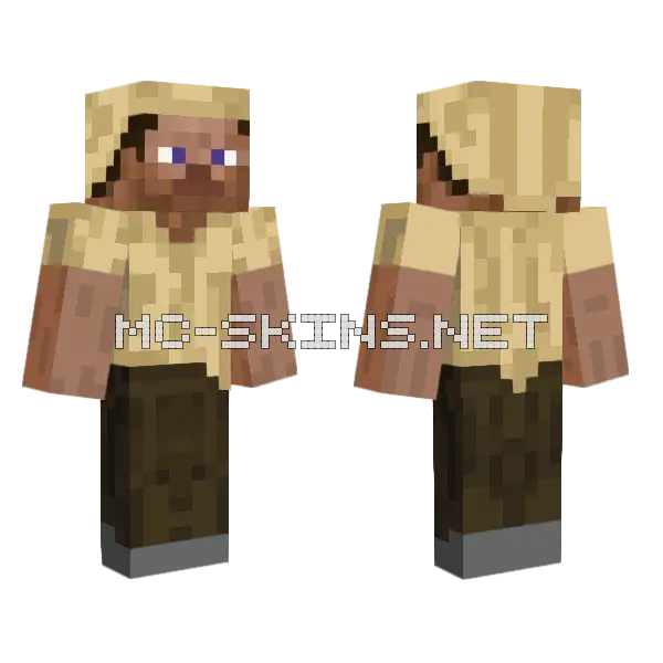 Desert Steve Before Husk Minecraft skin, front and back