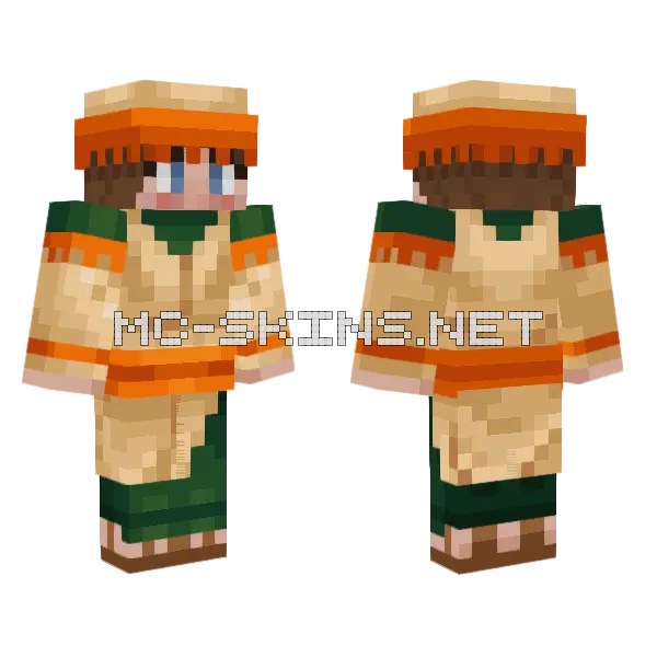 Desert Villager Minecraft skin, front and back