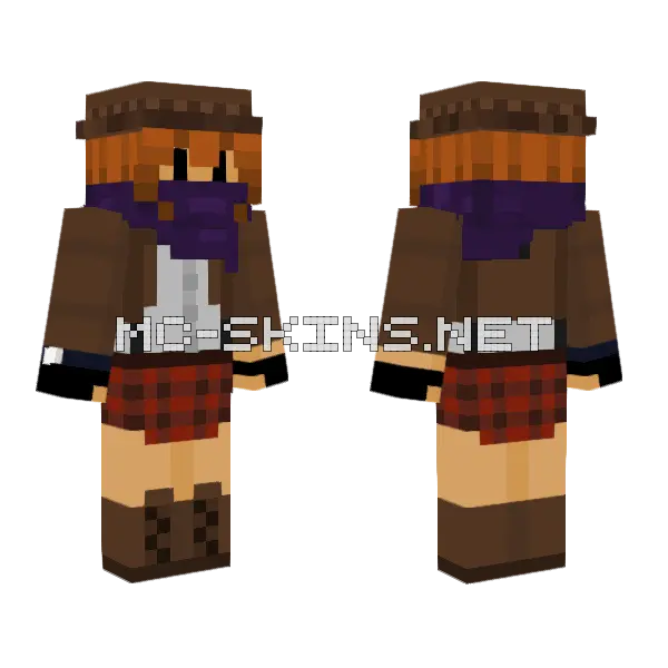Detective Lily Minecraft skin, front and back