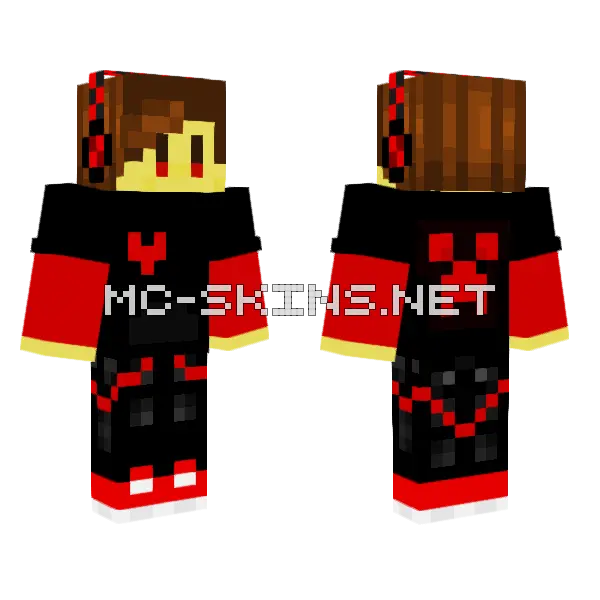 Determination Gamer Minecraft skin, front and back
