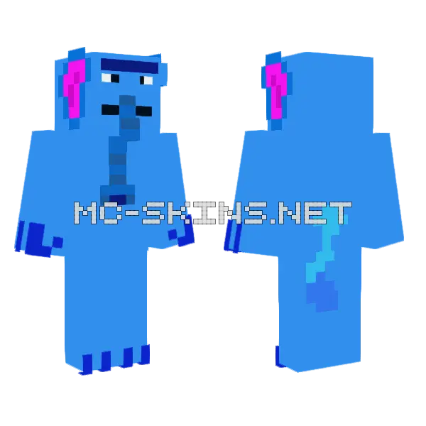 Develfend Blue Minecraft skin, front and back