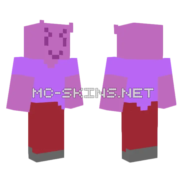 Devil Emoji Minecraft skin, front and back