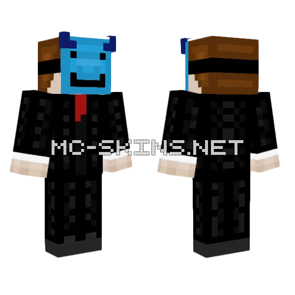 Devil Masked Man Suit Minecraft skin, front and back