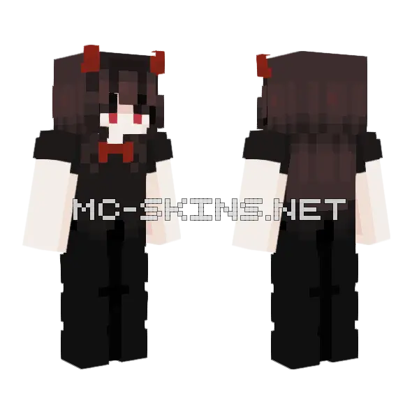 Devil With Horns Minecraft skin, front and back