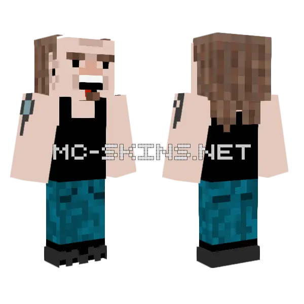 Devin Townsend Syl Minecraft skin, front and back
