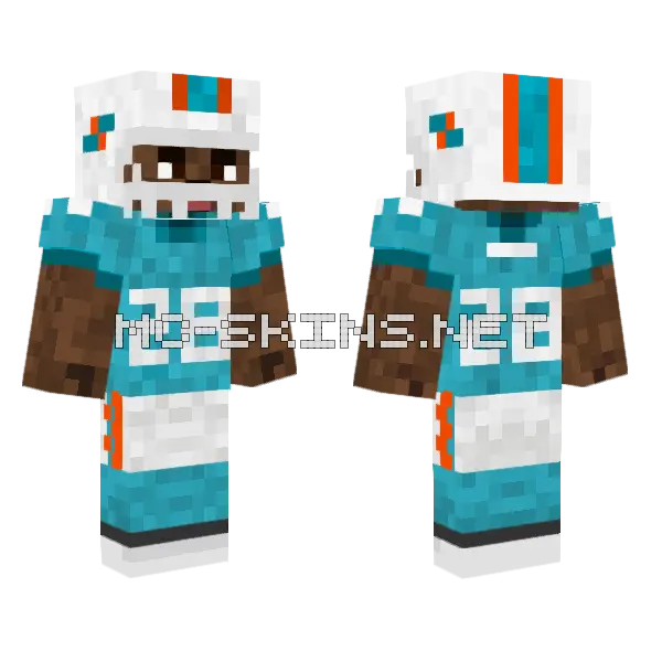 Devon Achane MFL Skin Minecraft skin, front and back