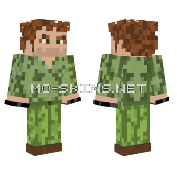 Dexter Morgan Camo Outfit Minecraft skin, front and back