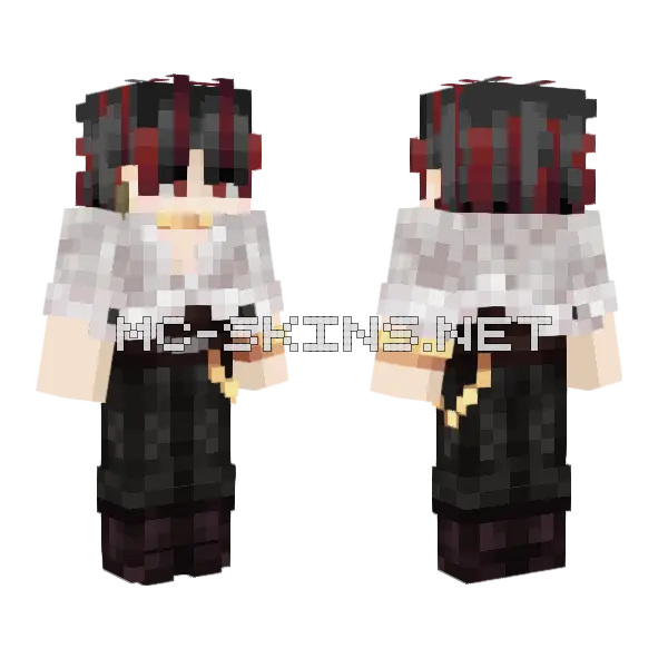 Dextern Black Red Outfit Minecraft skin, front and back