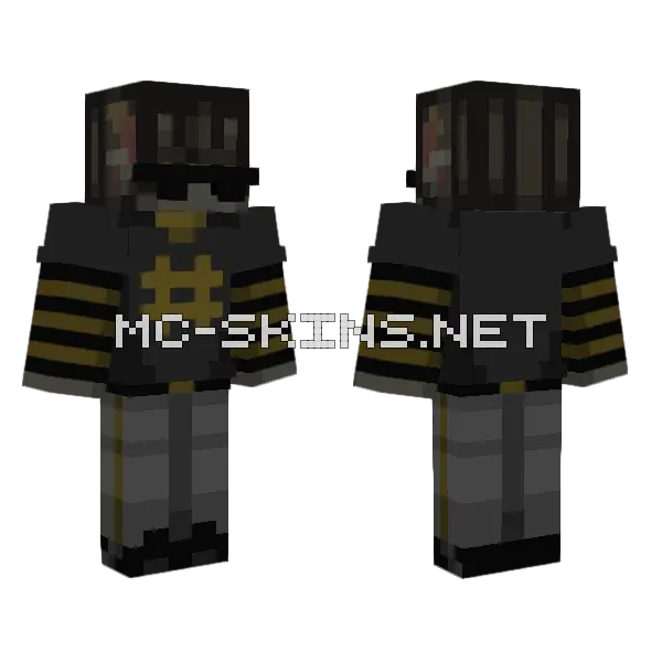 Deymin Grey Jacket Minecraft skin, front and back