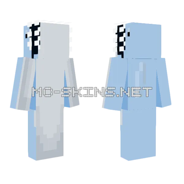 Diagonal Shark Minecraft skin, front and back
