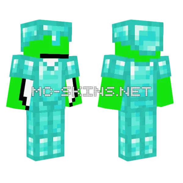 Diamond Armor Suit Minecraft skin, front and back
