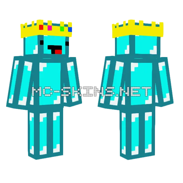 Diamond Block Monster Minecraft skin, front and back