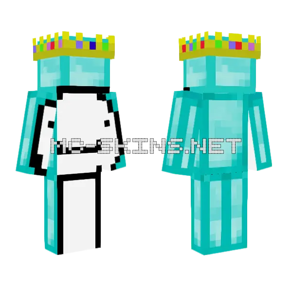 Diamond Dream With Crown Minecraft skin, front and back