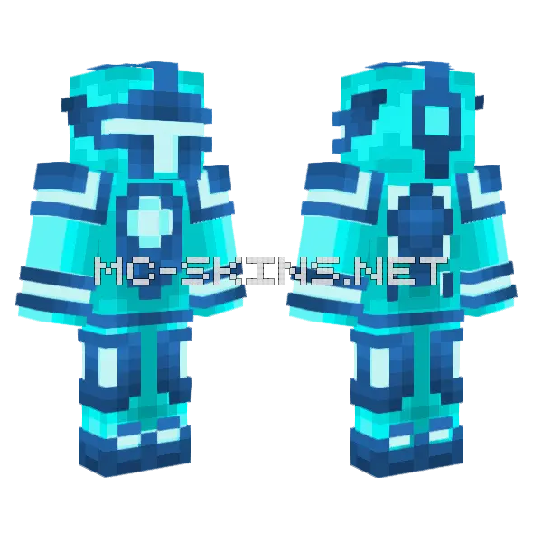 Diamond Lapis Lazuli Knight Minecraft skin, front and back