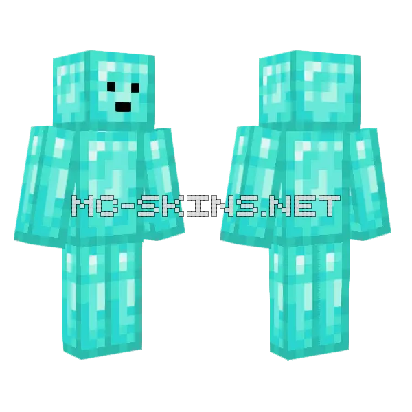 Diamond Man Perfect Texturing Minecraft skin, front and back