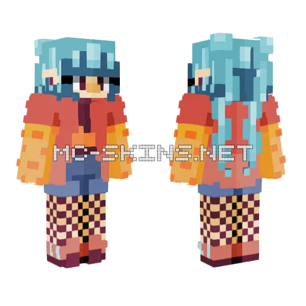 Diamond Piece Minecraft skin, front and back