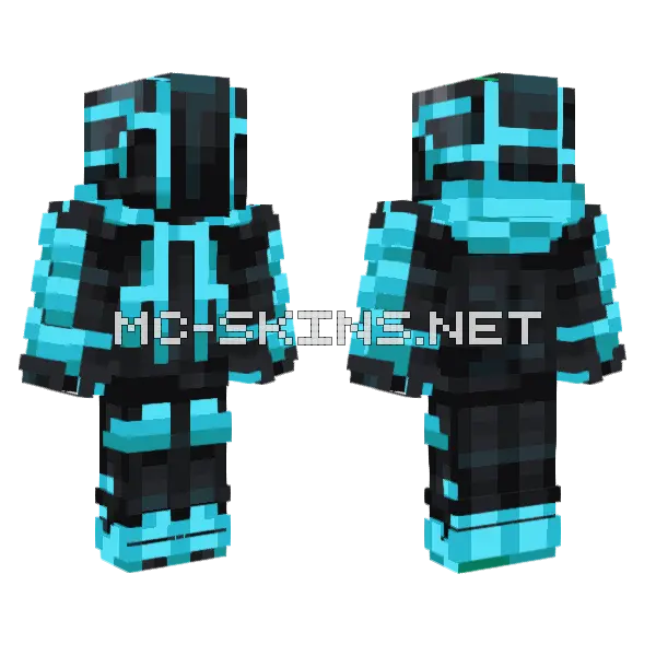 Diamond Robot Minecraft skin, front and back