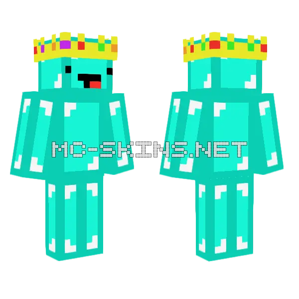 Diamond Slime Crown Minecraft skin, front and back