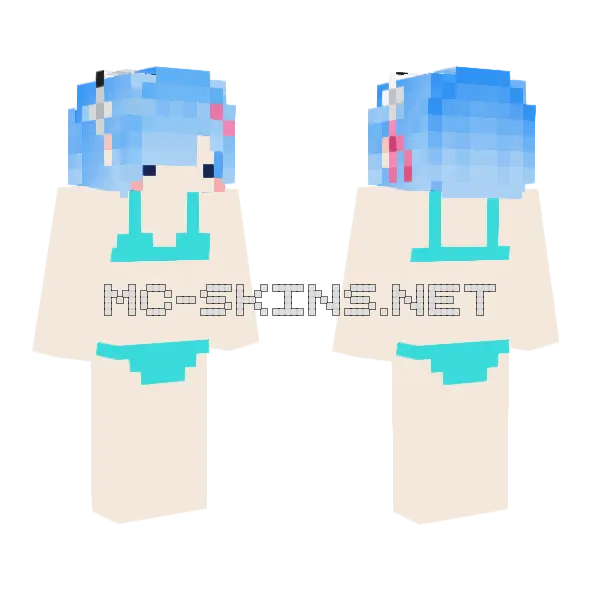 Diamond Swimwear Minecraft skin, front and back