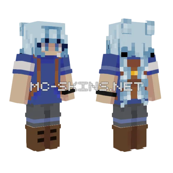 Dian Blue Outfit Minecraft skin, front and back