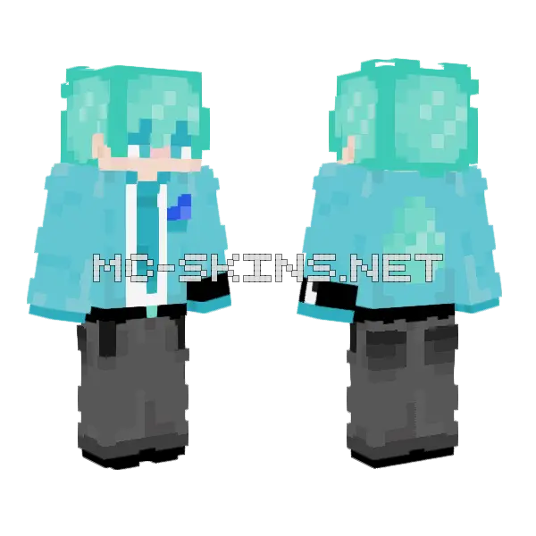 Diego Diamond Style Minecraft skin, front and back