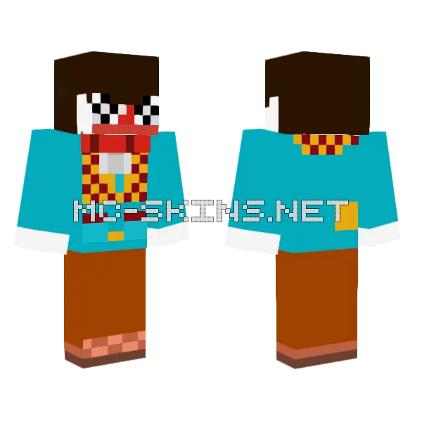 Diego Payaso Minecraft skin, front and back
