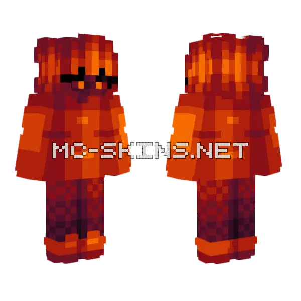 Dimensions Hellfire Minecraft skin, front and back