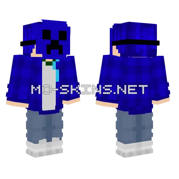 Dimien Blue Outfit Minecraft skin, front and back