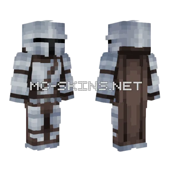Din Djarin The Mandalorian Minecraft skin, front and back