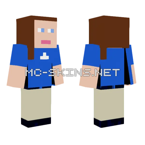 Dina From Superstore Minecraft skin, front and back